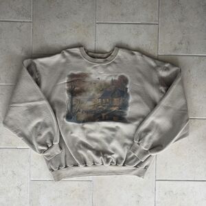 Vintage Crewneck With Lakehouse Graphic